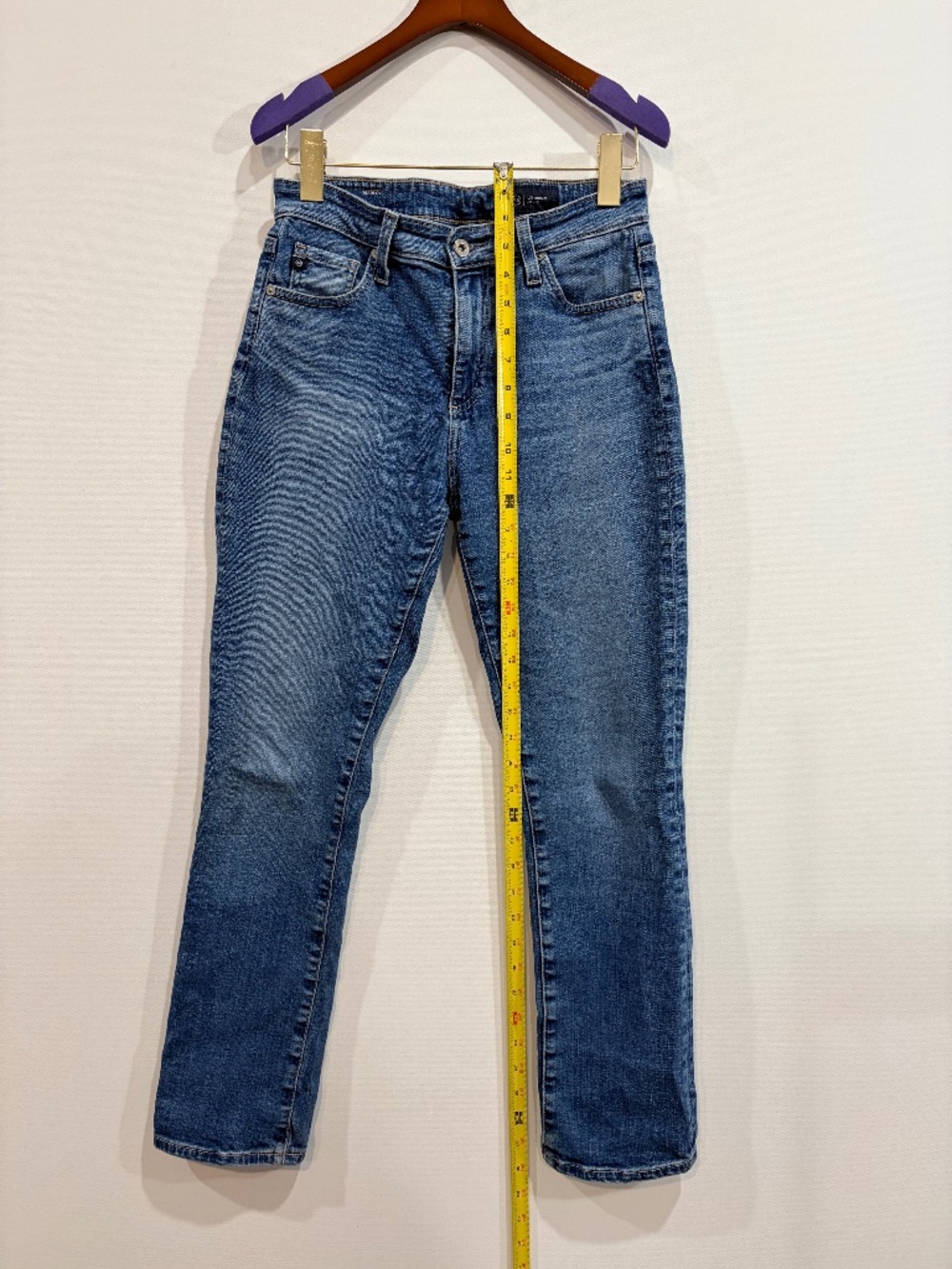 AG Jeans Mari Crop Mid Rise Slim Straight Jeans 27R Medium Wash